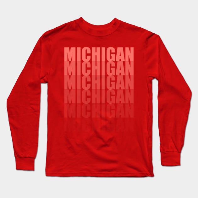 Michigan Gradient in Living Coral Long Sleeve T-Shirt by sadsquatch